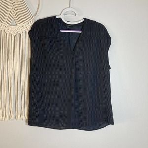 Banana Republic Black and White Polka Dot Sleeveless blouse Size M